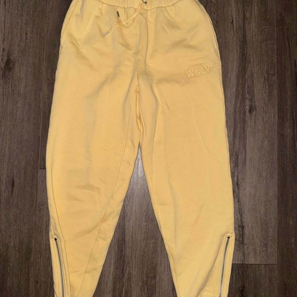 WSLY Yellow Joggers with Adjustable Ankle Zippers